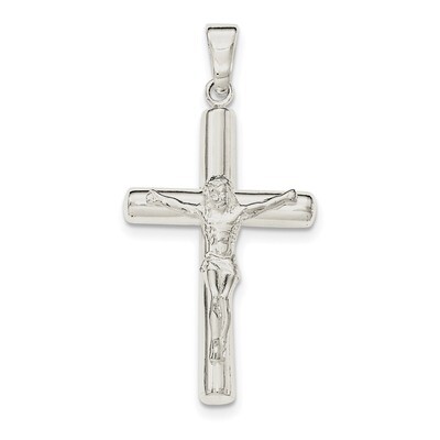 Hollow Crucifix Cross Pendant Sterling Silver Polished QC8281, MPN: QC8281, 191101366826