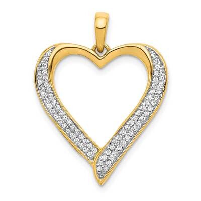 1/4Ct. Diamond Heart Pendant 14k Gold &amp; Rhodium PM4908-025-YA, MPN: PM4908-025-YA, 883957512440