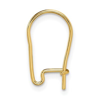 .028 inch Kidney Wire Component 14k Yellow Gold YG2758, MPN: YG2758,