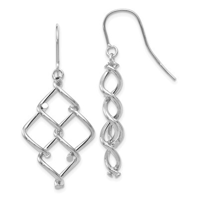 Leslie&#39;s Twisted Dangle Earrings 14k White Gold Polished HB-LE1697, MPN: LE1697, 191101760181