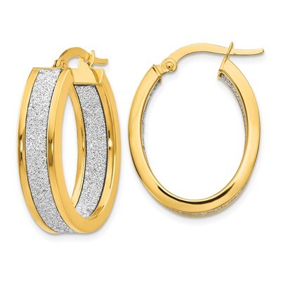 Leslie&#39;s Glimmer Infused Oval Hoop Earrings 14k Gold Polished HB-LE950, MPN: LE950, 191101552397