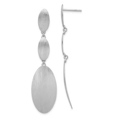 Brushed Dangle Post Earrings Sterling Silver Rhodium-Plated QE16102, MPN: QE16102, 196904150160