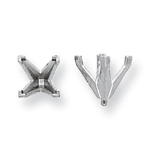 Princess 4-Prong V-End With Peg .25Ct. Setting 14k White Gold WG172-1, MPN: WG172,