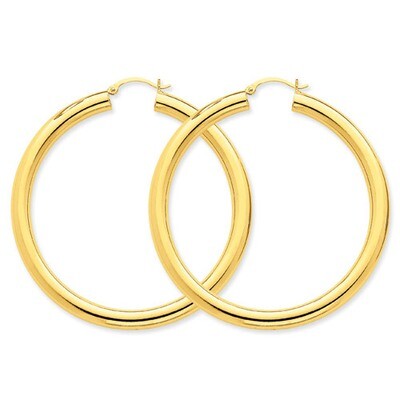 5mm Lightweight Hoop Earrings 14k Gold Polished TC194L, MPN: TC194L, 883957288710