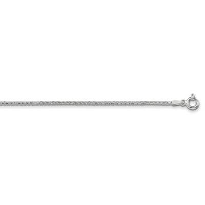 1.5mm Diamond-Cut Round Box Chain 24 Inch Sterling Silver QVX028-24, MPN: QVX028-24,