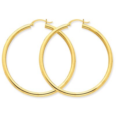 Polished 3mm Round Hoop Earrings 10k Gold 10T943, MPN: 10T943, 883957896298
