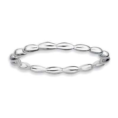 Rice Bead Ring - Sterling Silver Rhodium-plated QSK171, MPN: QSK171, 886774214733
