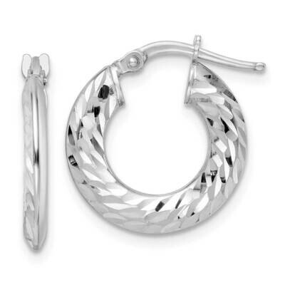 2x18mm Diamond-Cut Knife-Edge Tube Hoop Earrings Sterling Silver Rhodium-Plated QE15849, MPN: QE158…