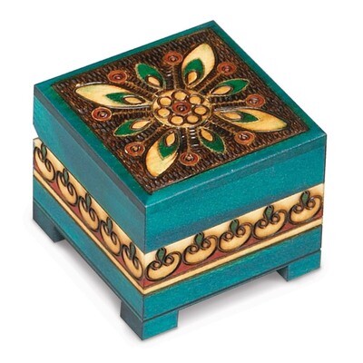 Wooden Blue Chest Box GM8516, MPN: GM8516, 610939077440