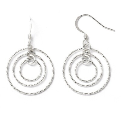 Leslie&#39;s Textured Shepherd Hook Dangle Earrings - Sterling Silver HB-VA28, MPN: VA28, 883957020914