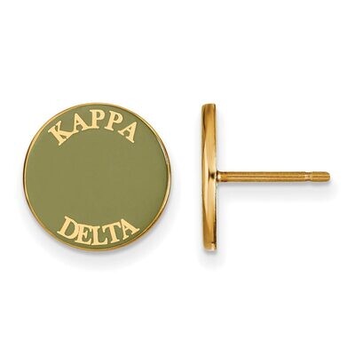 Kappa Delta Enameled Post Earrings Gold-plated Silver GP019KD, MPN: GP019KD, 886774923673