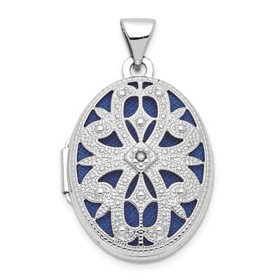 21mm Oval with Diamond Vintage Locket 10k White Gold 10XL544, MPN: 10XL544,