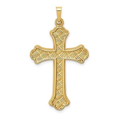 Woven Fleur de Lis Cross 14k Hollow Polished XR1821, MPN: XR1821, 883957603650