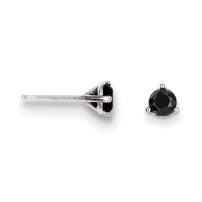 .75ct Black Diamond Stud Earrings 14k Gold STBK-75W, MPN: STBK-75W, 883957443713