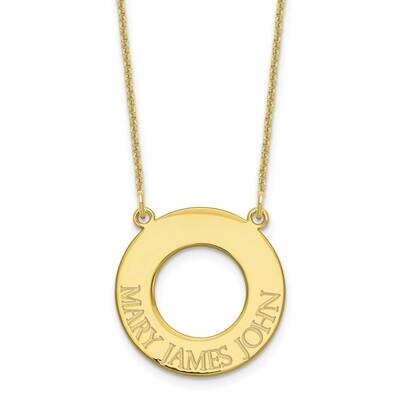 Open Circle with 3 Names Necklace 10k Gold 10XNA759Y, MPN: 10XNA759Y, 196904158463