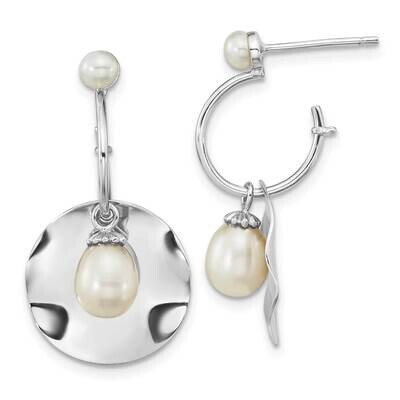 3-6mm White Rice Fwc Pearl Dangle Earrings Sterling Silver Rhodium-Plated QE16367, MPN: QE16367, 19…