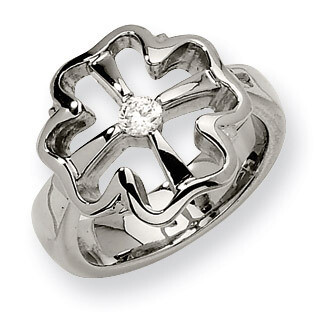 Cz Ring Stainless Steel SR45-7