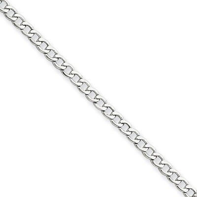 2.5mm Semi-Solid Curb Link Chain 7 Inch 14k White Gold BC123-7, MPN: BC123-7, 886774538167