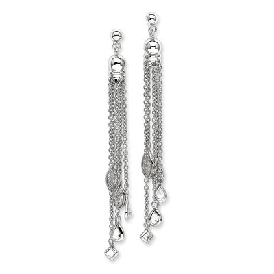 Dangle Post Earrings Sterling Silver Diamond QE5023, MPN: QE5023, 191101188824