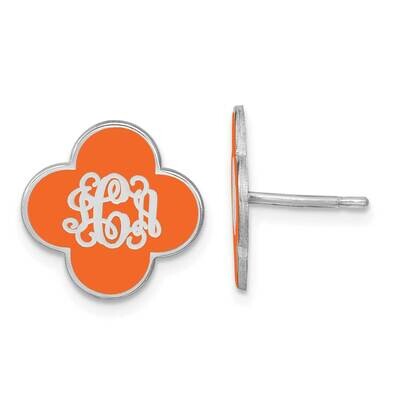 Epoxied Clover Monogram Post Earrings 14k White Gold XNE42W, MPN: XNE42W, 196904159422