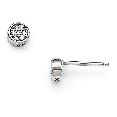 Post Earrings Sterling Silver &amp; Cubic Zirconia Polished QMP258, MPN: QMP258, 886774189468