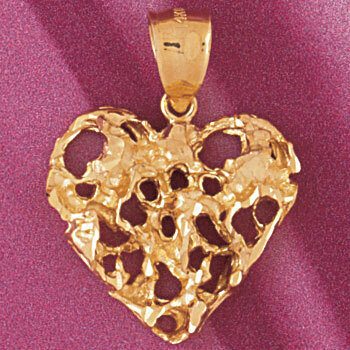 Dazzlers Jewelry Heart Pendant Necklace Charm Bracelet in Yellow, White or Rose Gold 3907, MPN: DZ-…