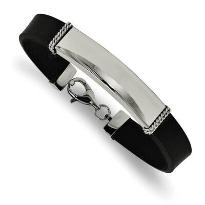 Rubber Id Bracelet 7.25 Inch Stainless Steel Polished SRB1327-7.25 by Chisel, MPN: SRB1327-7.25, 88…