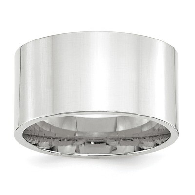 12mm Standard Flat Comfort Fit Band 10k White Gold WFLC120 Engravable, MPN: WFLC120, 886774463384