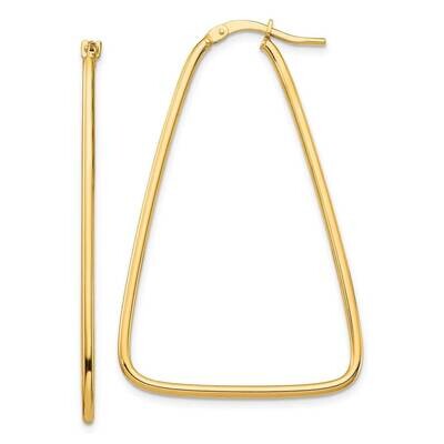 Triangle Dangle Hoop Earrings 14k Gold Polished  TF1368, MPN: TF1368, 191101986512