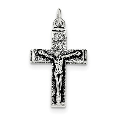 Squared Cross Crucifix Pendant Sterling Silver Antiqued QC8288, MPN: QC8288, 191101359323