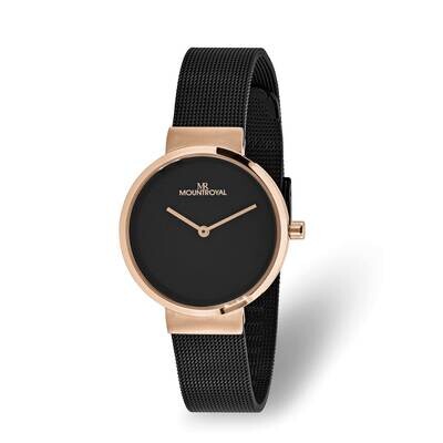 Ladies Mountroyal Rose-Tone Black Dial Watch Stainless Steel XWA6402, MPN: XWA6402,