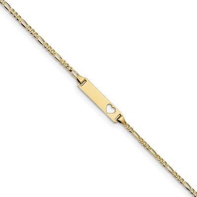 6 Inch Figaro Link ID Bracelet 10k Gold 10BID25-6, MPN: 10BID25-6, 883957574233