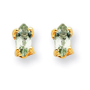 5x2.5 Marquise Green Quartz Earring 14k Gold XE101CG, MPN: XE101CG, 883957089041