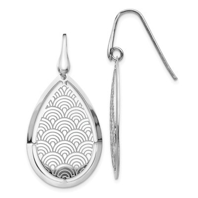 Leslie&#39;s Brushed Polished Laser Cut Dangle Earrings Sterling Silver HB-QLE1258, MPN: QLE1258, 19110…