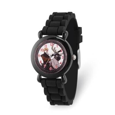 Disney Frozen II Kristoff &amp; Sven Time Teacher Black Silicone Kids Watch XWA6283, MPN: XWA6283, 8428…