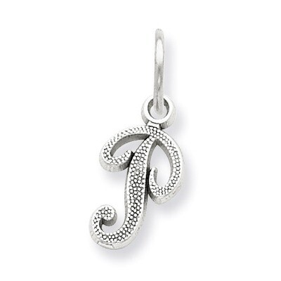 Casted Initial P Charm 14k white Gold WCH138-P, MPN: WCH138-P, 883957133546