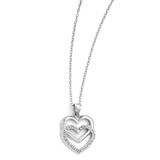 Mystique 18 Inch Dangle Heart Necklace Sterling Silver with Diamonds QDF101, MPN: QDF101, 191101187…