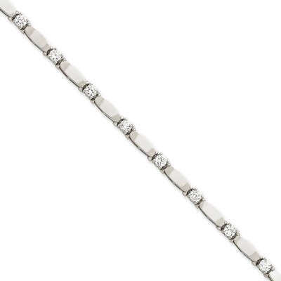 7in Holds 11 4mm Stones 2.75ct Bar Link Tennis Bracelet Mounting 14k White Gold X2363W, MPN: X2363W…