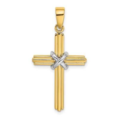 X Center Charm 14k Gold Rhodium K9738, MPN: K9738,