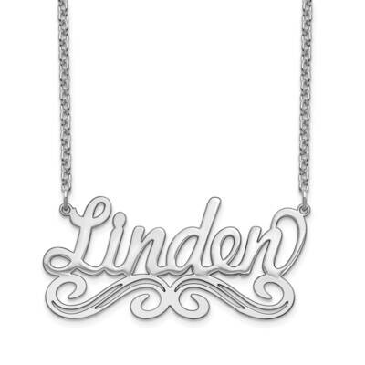 Nameplate Necklace 10k White Gold 10XNA1060W, MPN: 10XNA1060W, 191101990335