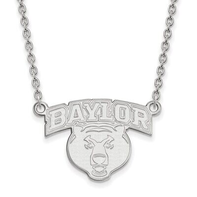 Baylor University Large Pendant with Chain Necklace 14k White Gold 4W031BU-18, MPN: 4W031BU-18, 886…