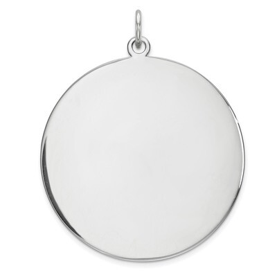Engravable Rnd Polish Front Back Disc Charm Sterling Silver Rhodium-plated QM375/27P, MPN: QM375/27…