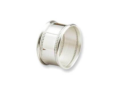 Single Beaded Napkin Ring Sterling Silver GP324, MPN: GP324, 781642013114