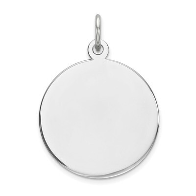 Engravable Round Polished Front Back Disc Charm Sterling Silver QM371/18P, MPN: QM371/18P, 88677411…