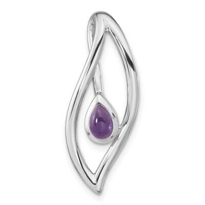 Pear Amethyst Fancy Pendant Sterling Silver Rhodium-Plated QP5536, MPN: QP5536,