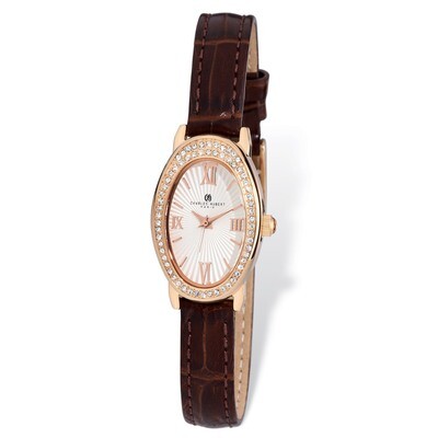 Charles Hubert IP Rose Stainless Leather 21x32mm Watch Ladies XWA4920, MPN: XWA4920, 848870007312