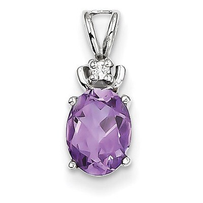 Amethyst Diamond pendant 14k white Gold 8x6mm Oval XP1658AM/VS, MPN: XP1658AM/VS, 883957998671