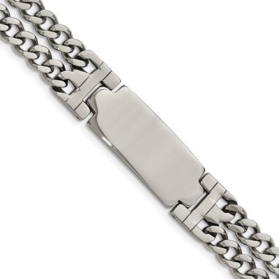Adjustable 7.75 with 1/2 inch Extender ID Bracelet Stainless Steel Polished SRB1632-7.75 by Chisel,…