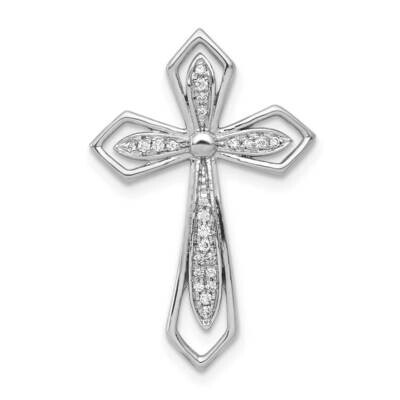 Polished Diamond Cross Chain Slide Pendant 14k White Gold PM5089-008-WA, MPN: PM5089-008-WA, 883957…