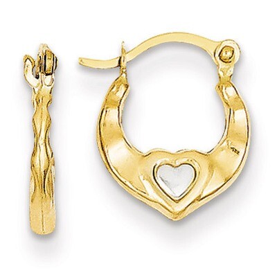 Heart Hollow Hoop Earrings 14K Gold &amp; Rhodium TL730, MPN: TL730, 886774960760